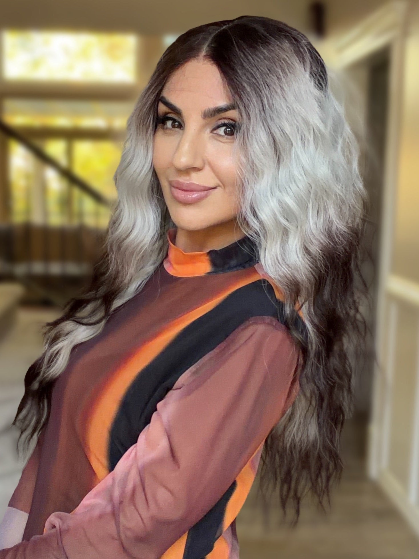 Ocean 12 - 26” - Silver & Chocolate Brown Ombré