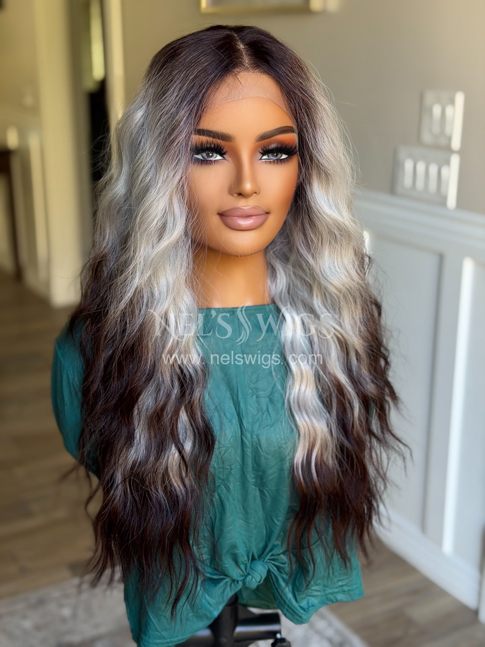 Ocean 12 - 26” - Silver & Chocolate Brown Ombré