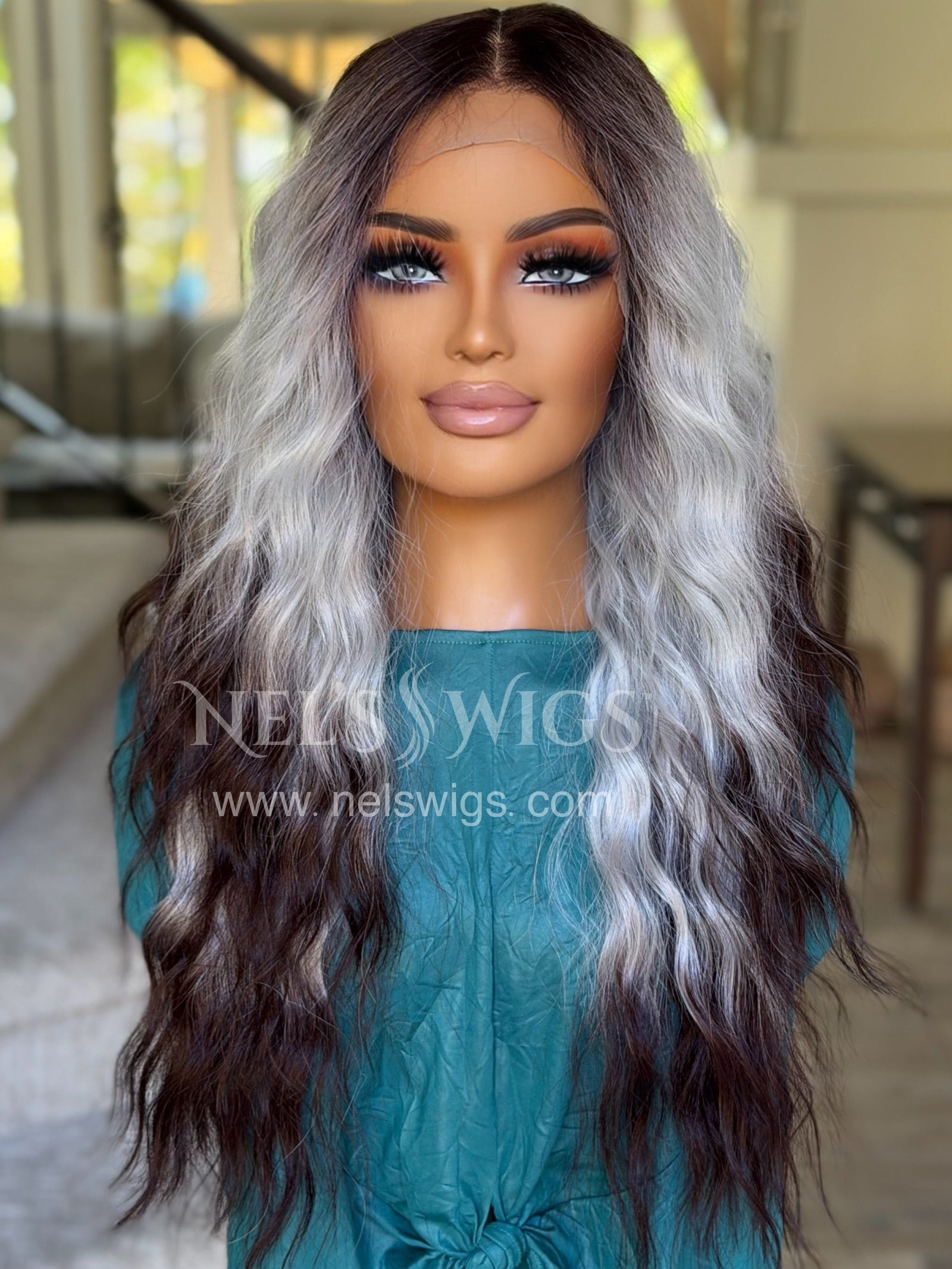 Ocean 12 - 26” - Silver & Chocolate Brown Ombré