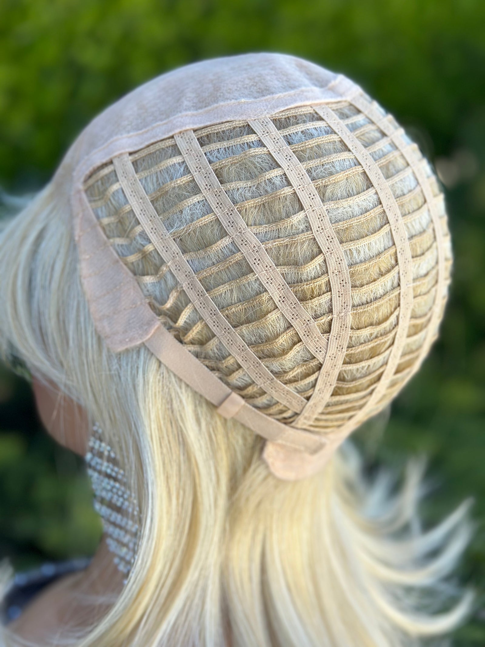 Amanda - Monofilament - Cream and Icy Blonde Mix