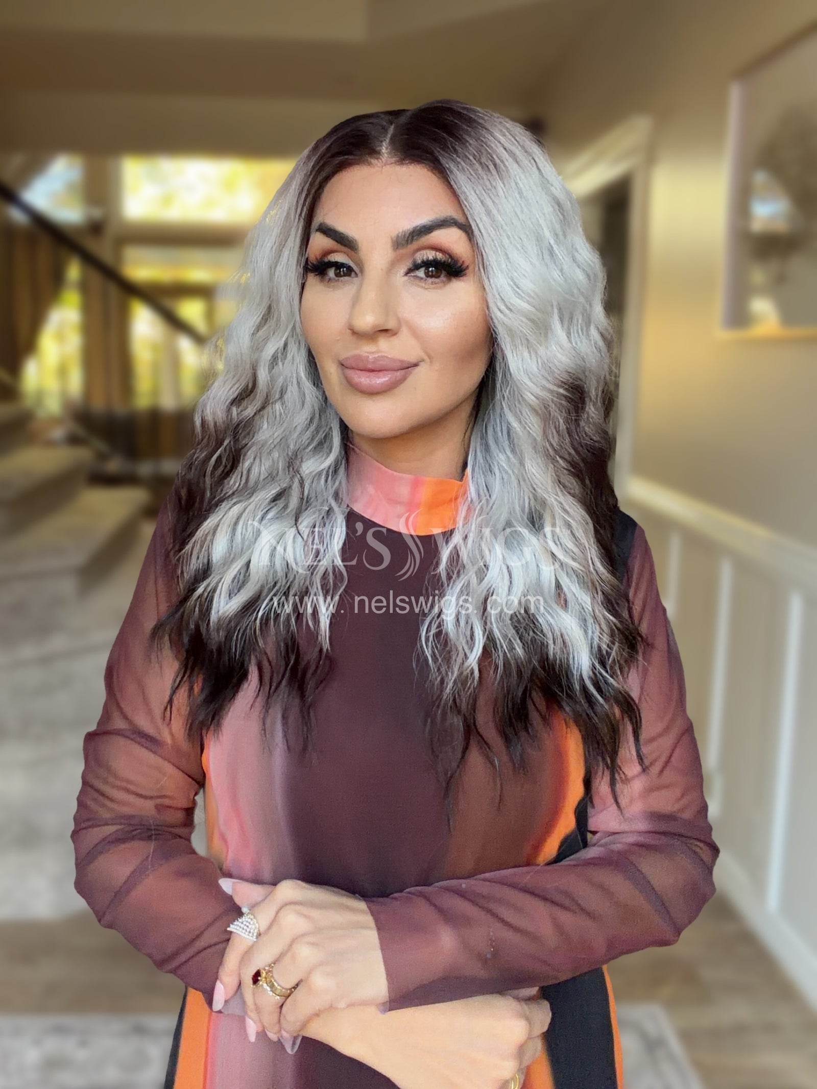 Ocean 12 - 23” - Silver & Chocolate Brown Ombré