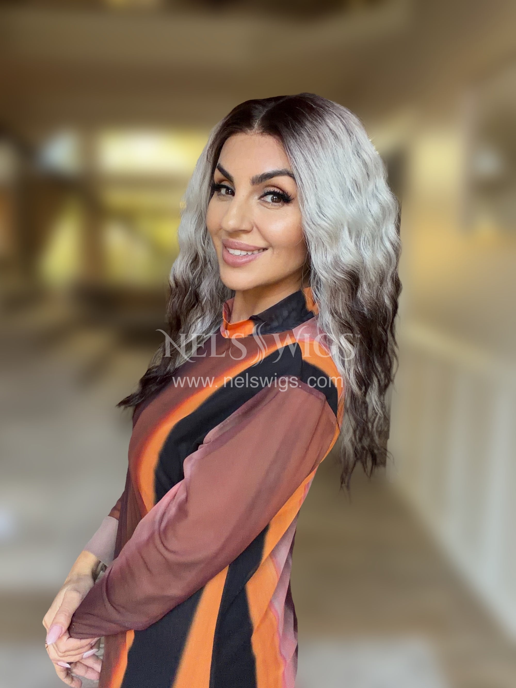 Ocean 12 - 23” - Silver & Chocolate Brown Ombré