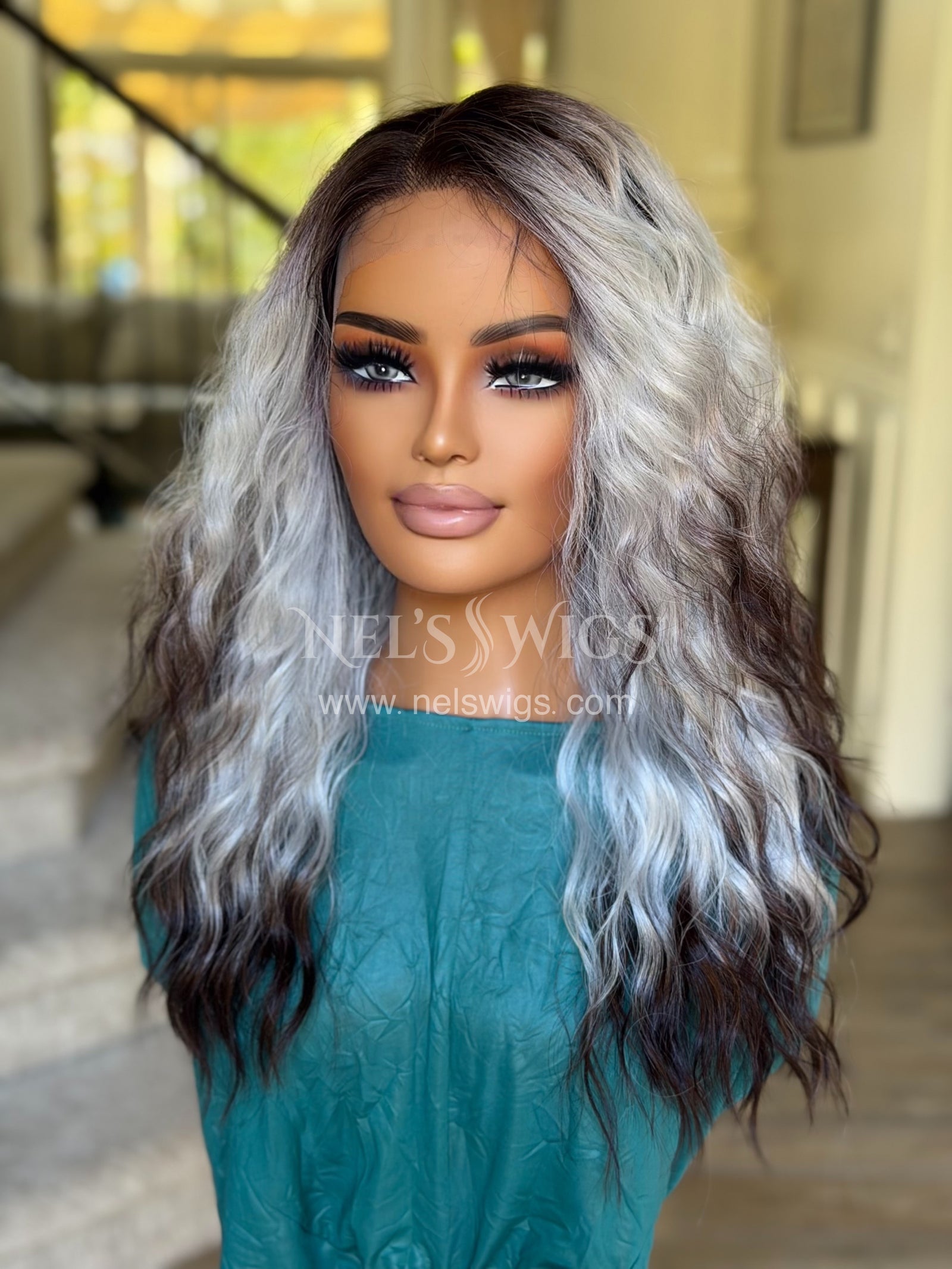 Ocean 12 - 23” - Silver & Chocolate Brown Ombré