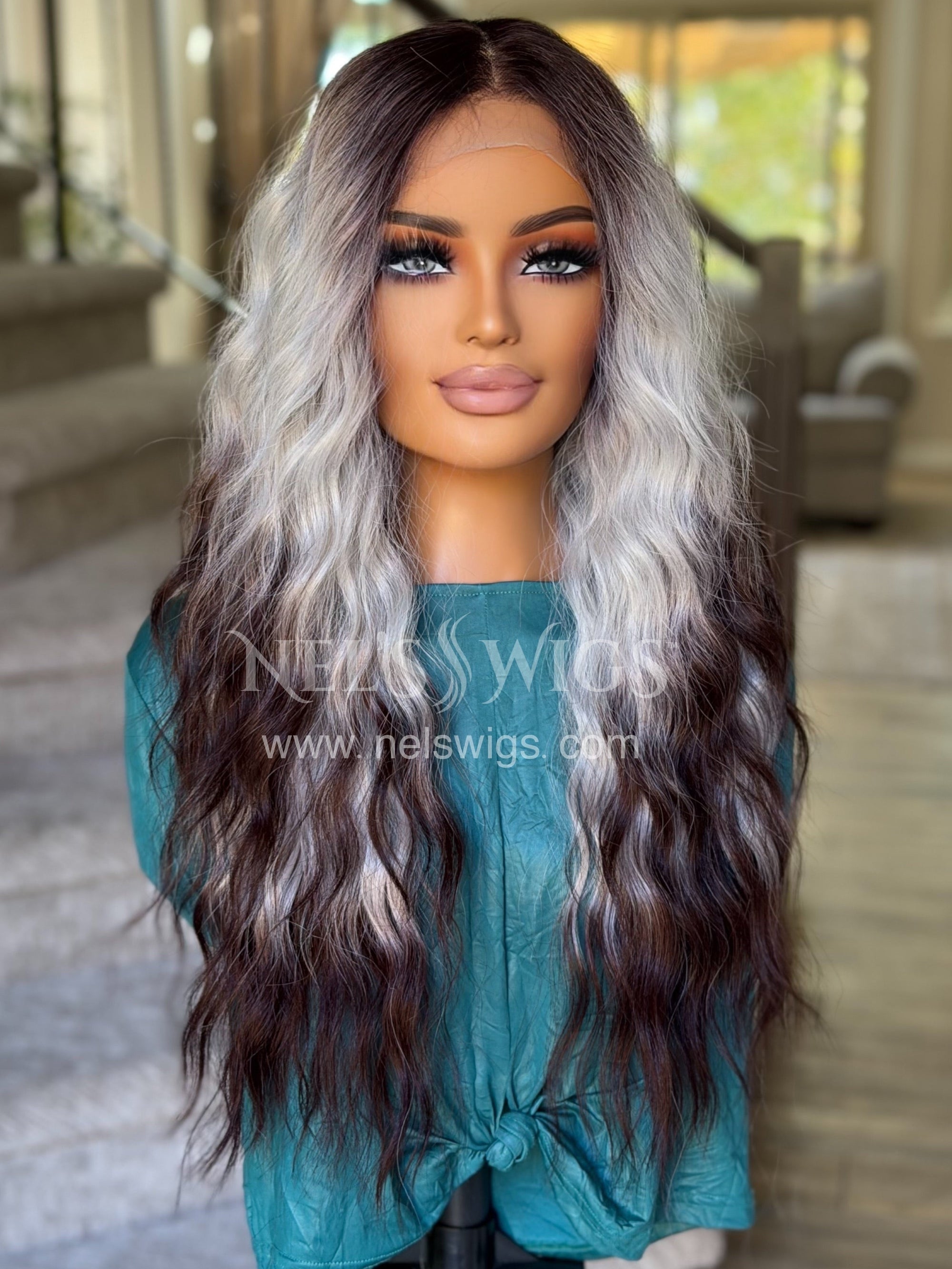 Ocean 12 - 26” - Silver & Chocolate Brown Ombré