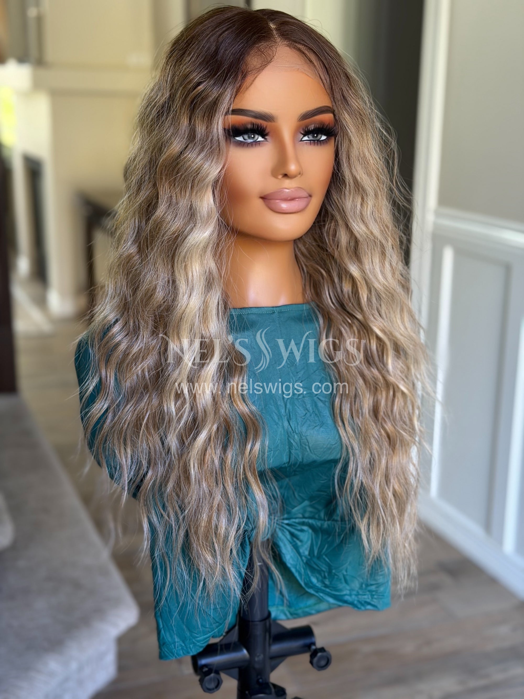 Ocean 01 - 26" - Medium Blonde with Money Pieces