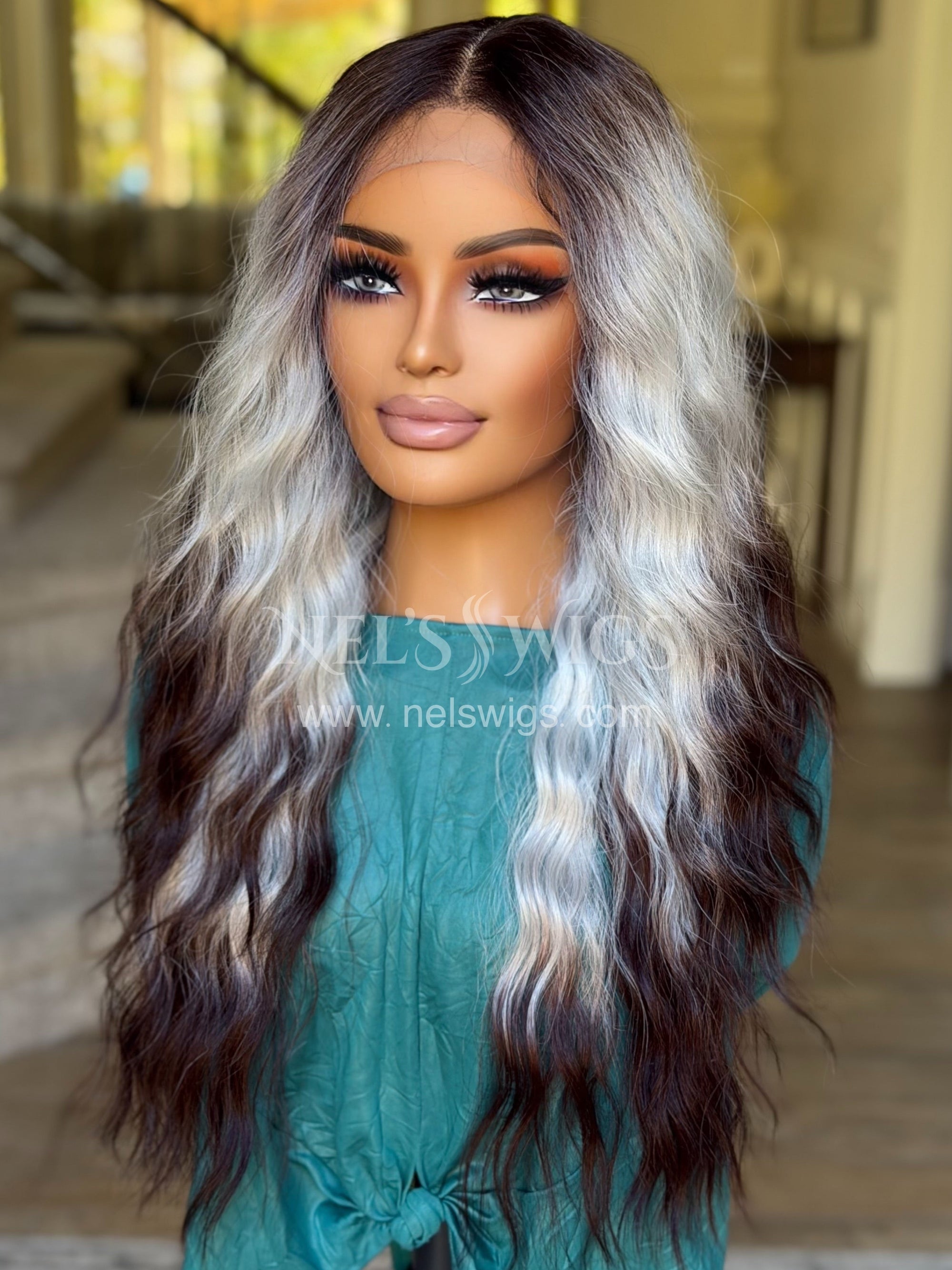 Ocean 12 - 26” - Silver & Chocolate Brown Ombré