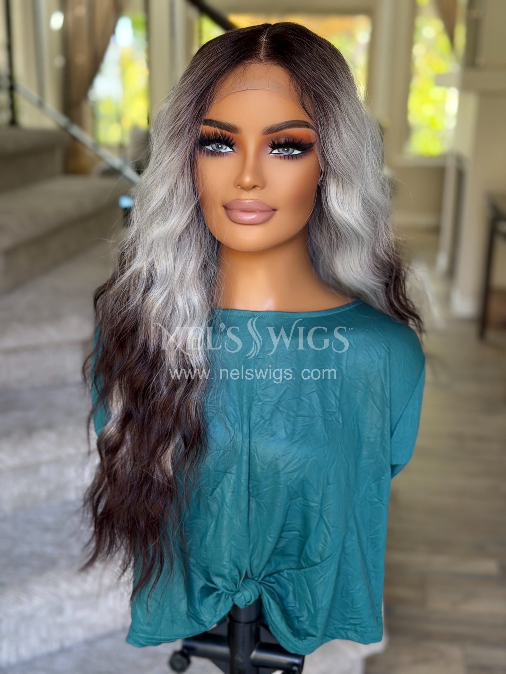 Ocean 12 - 26” - Silver & Chocolate Brown Ombré