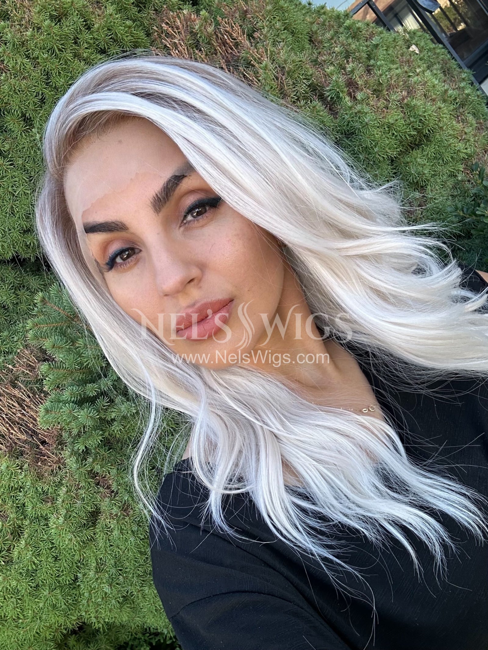 Reese -  Icy Blonde with Dark Dirty Blonde Roots