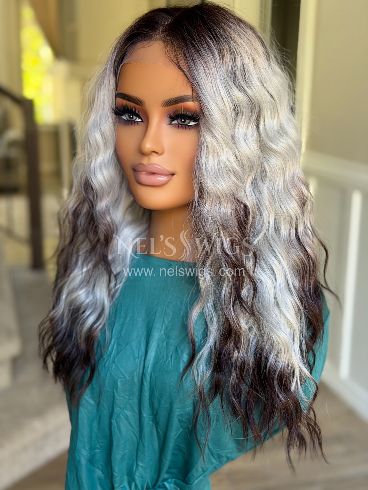 Ocean 12 - 23” - Silver & Chocolate Brown Ombré