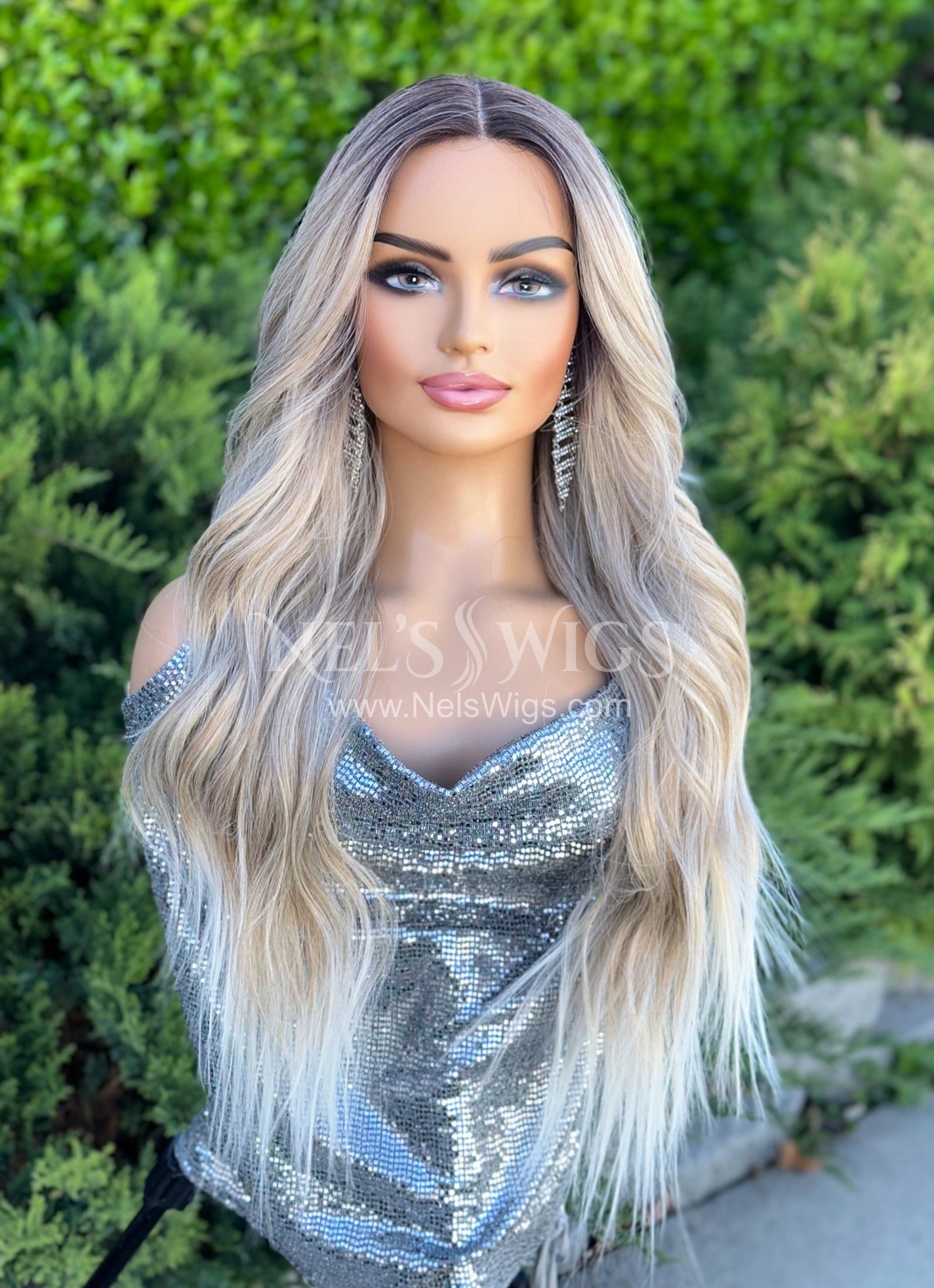 Bianca - Cream and Icy Blonde with Front Layers