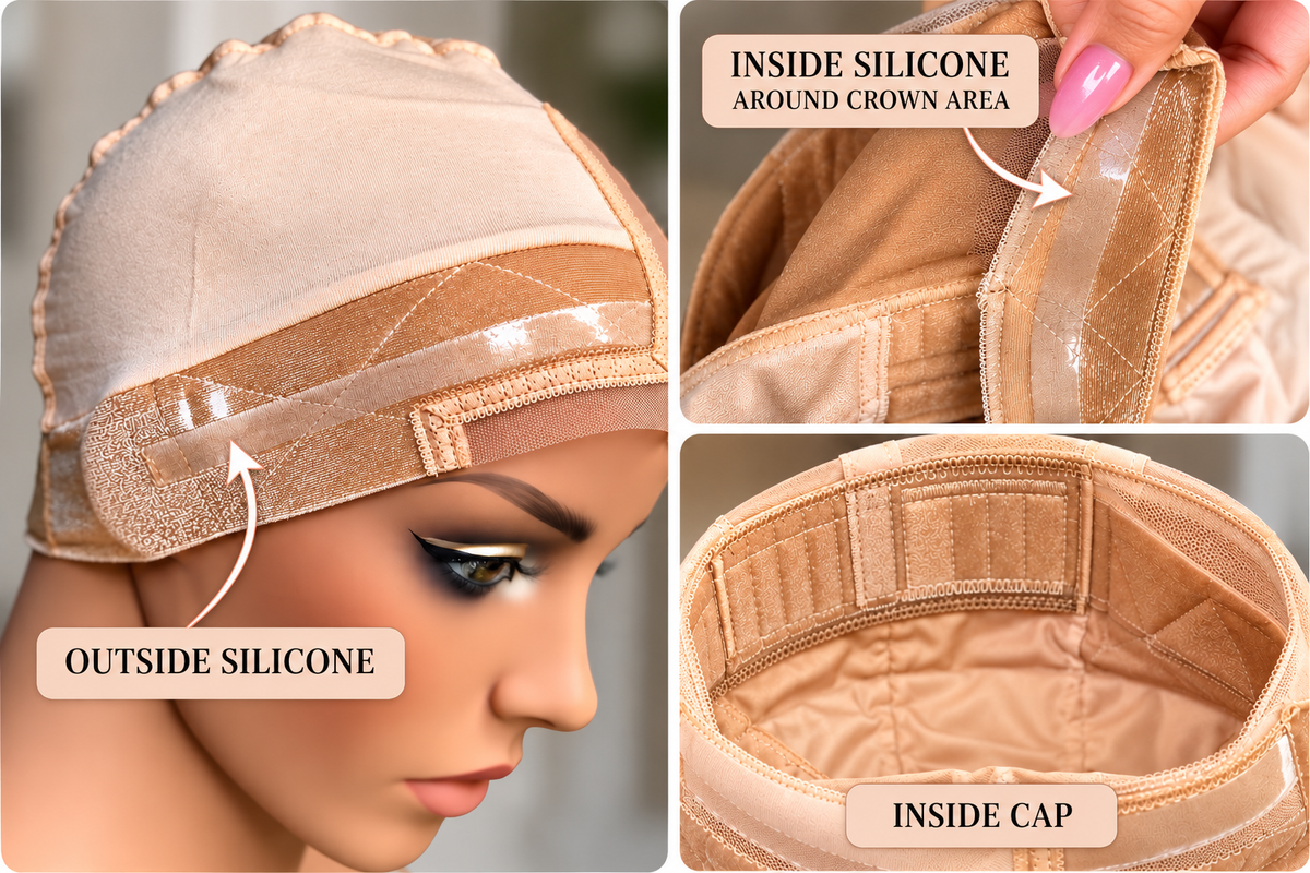 Upgraded Reusable Combo Wig Cap with Inside & Outside Silicone – Final Sale