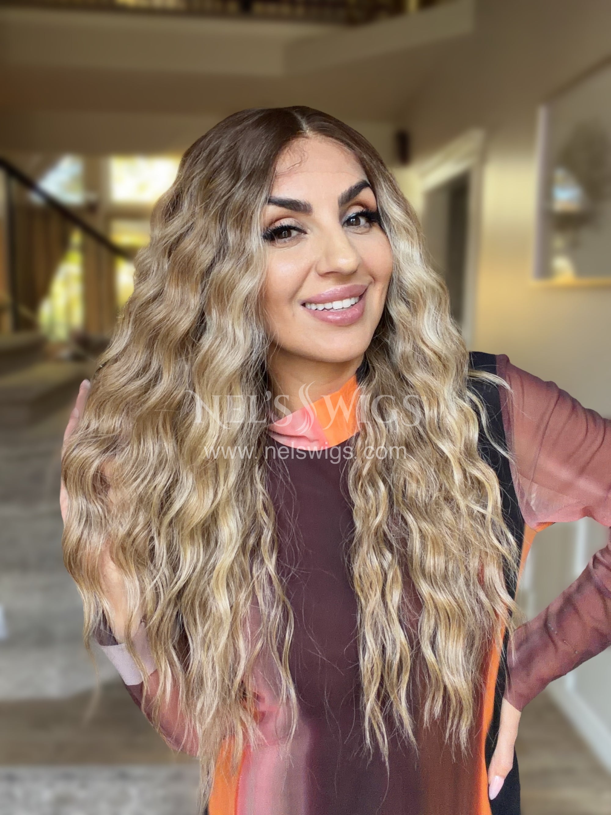 Ocean 01 - 26" - Medium Blonde with Money Pieces