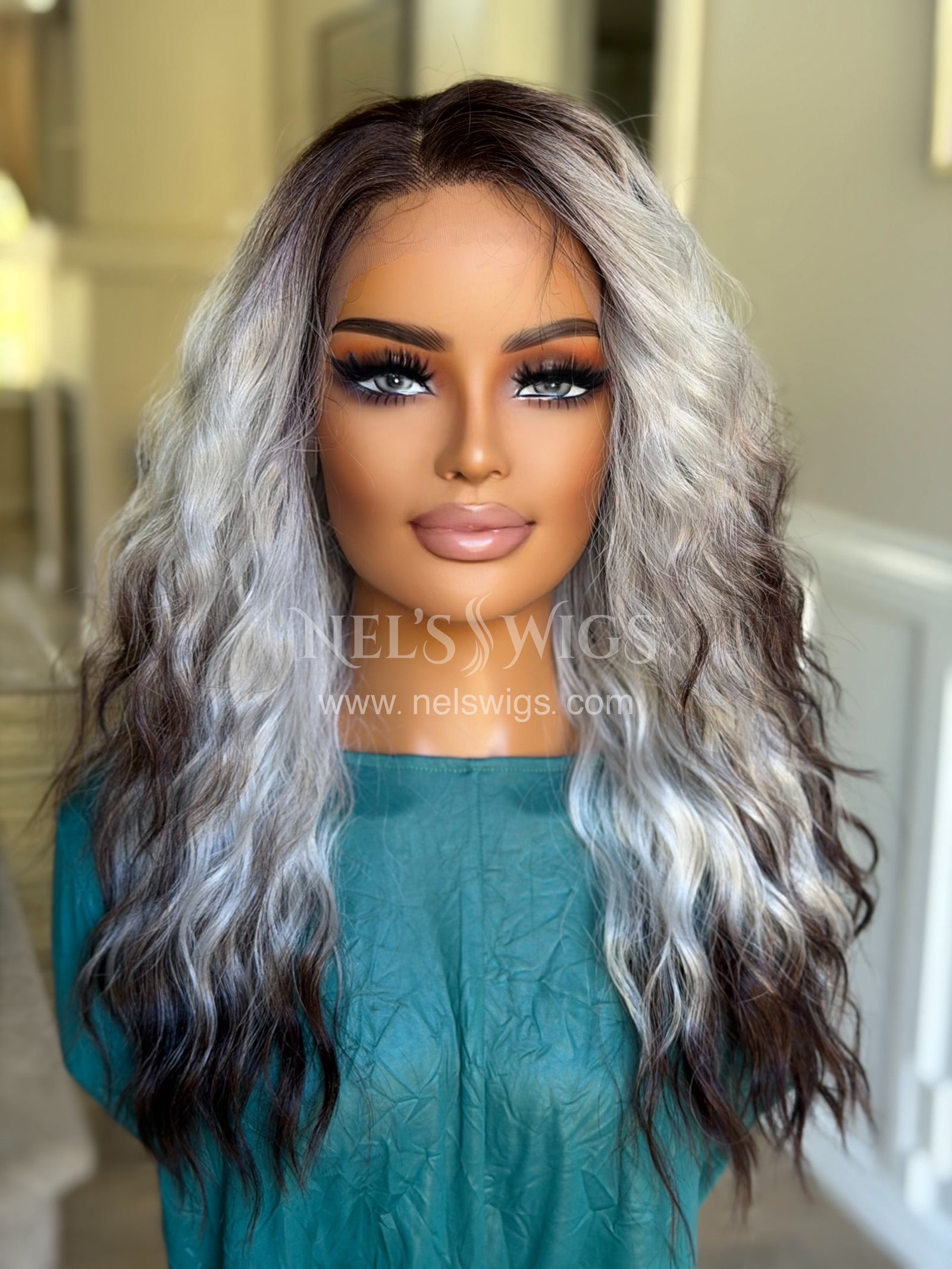 Ocean 12 - 23” - Silver & Chocolate Brown Ombré