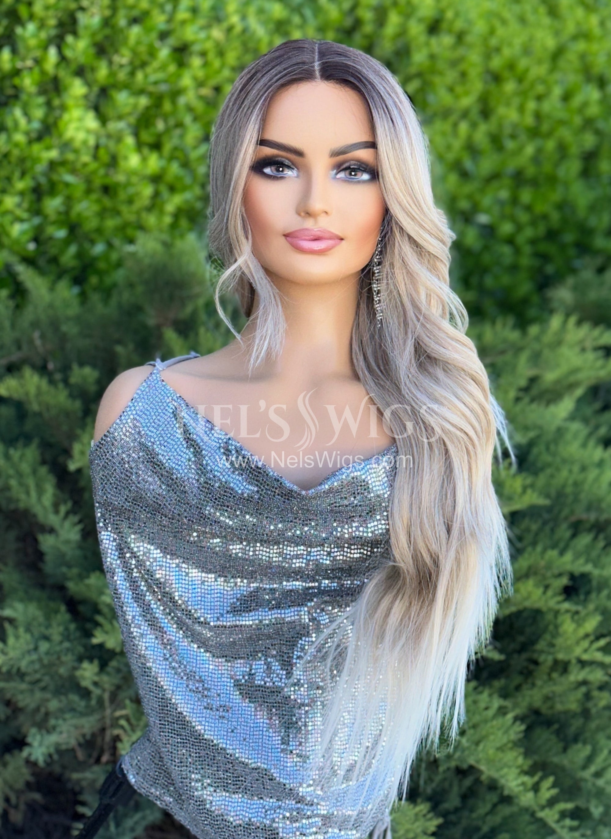Bianca - Cream and Icy Blonde with Front Layers