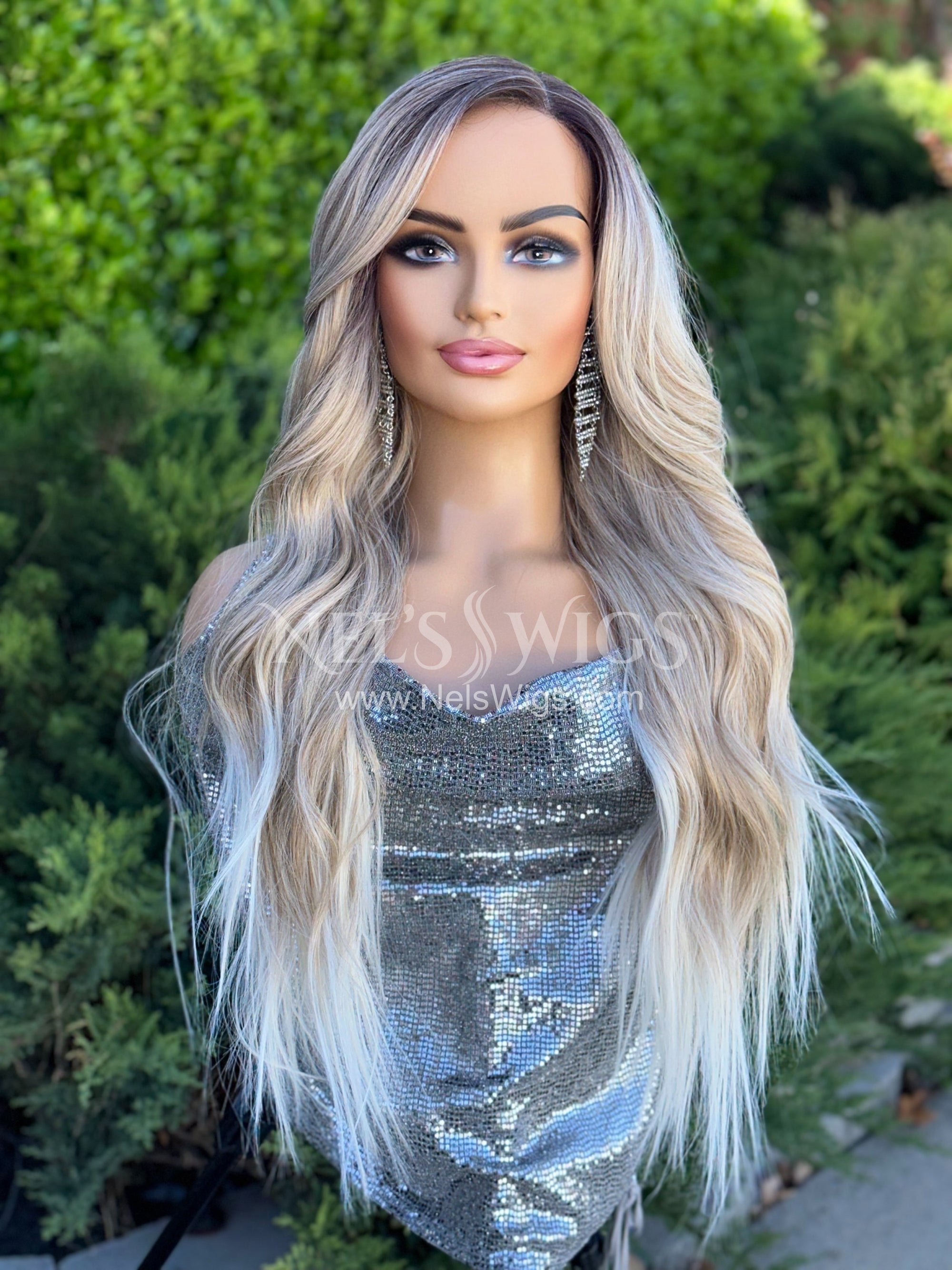 Bianca - Cream and Icy Blonde with Front Layers