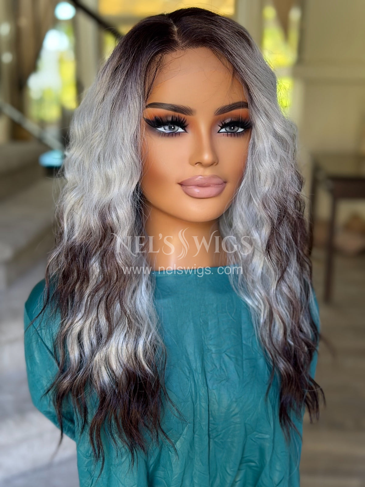 Ocean 12 - 23” - Silver & Chocolate Brown Ombré