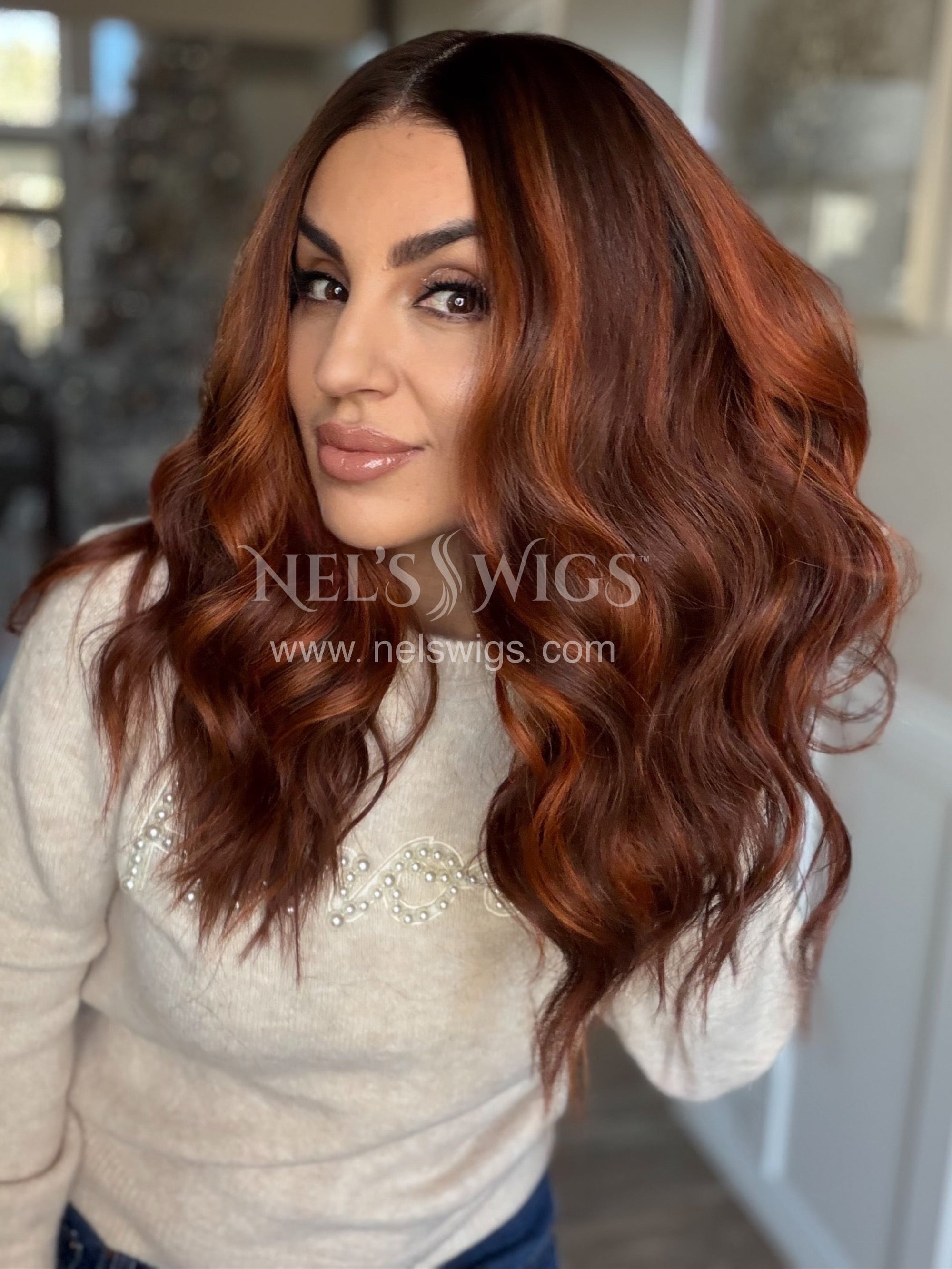 Leah 02 - Deep Auburn Copper Mix - Nel's Wigs