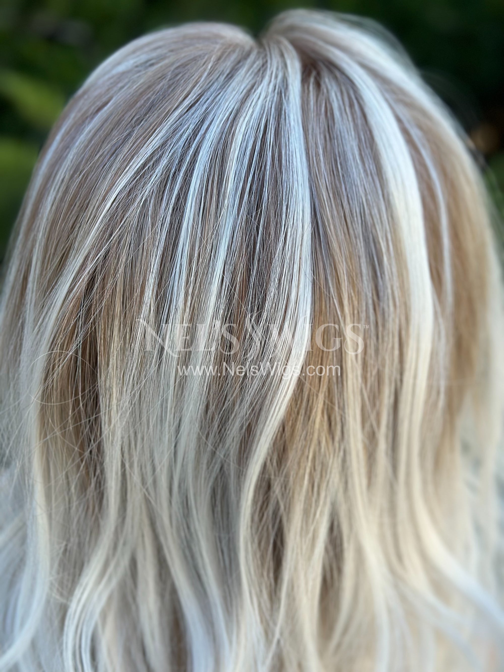 Reese -  Icy Blonde with Dark Dirty Blonde Roots / Large Cap