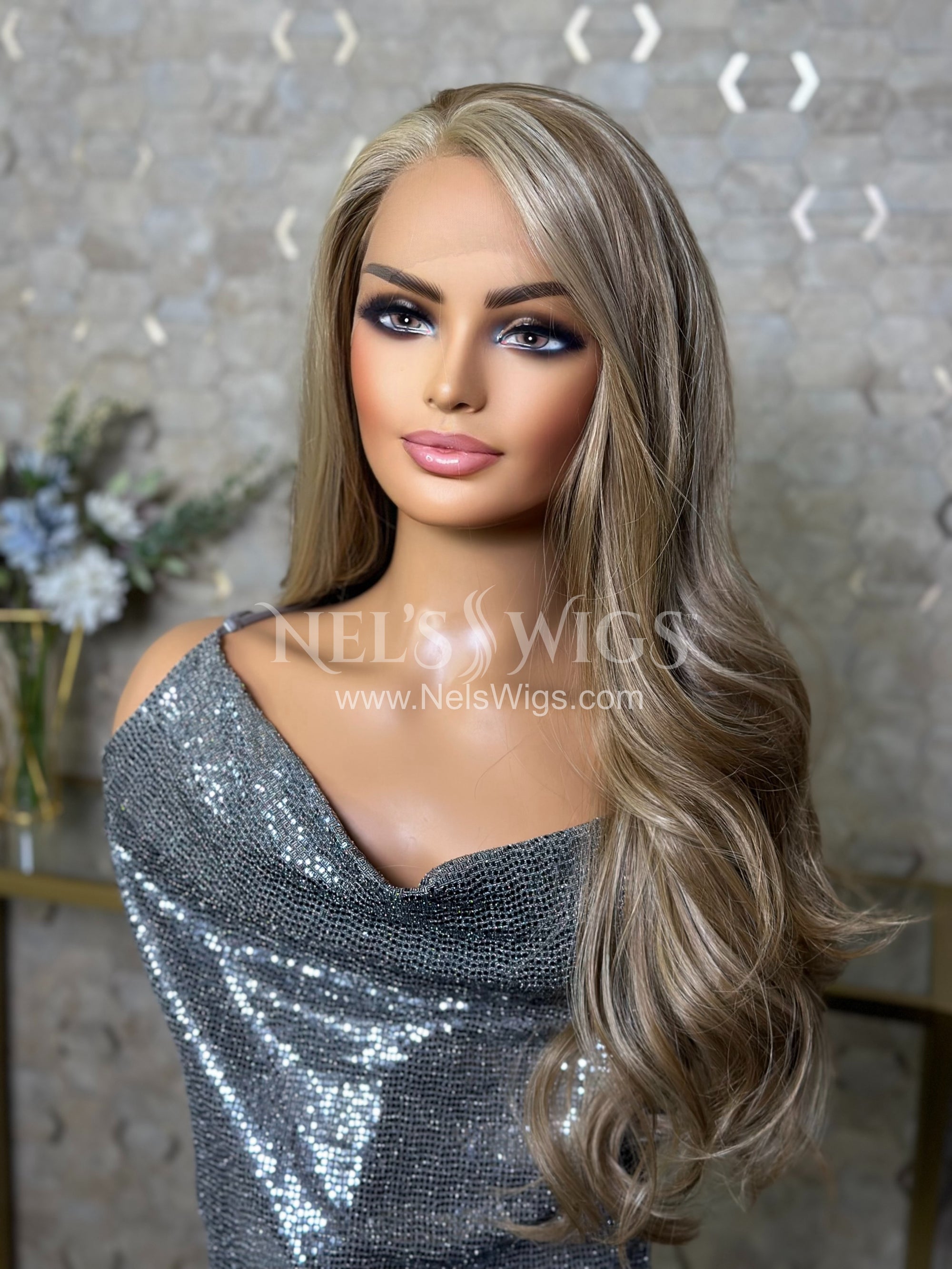 Tanya -  02/ Oval - Dark Dirty Blonde with Money Pieces