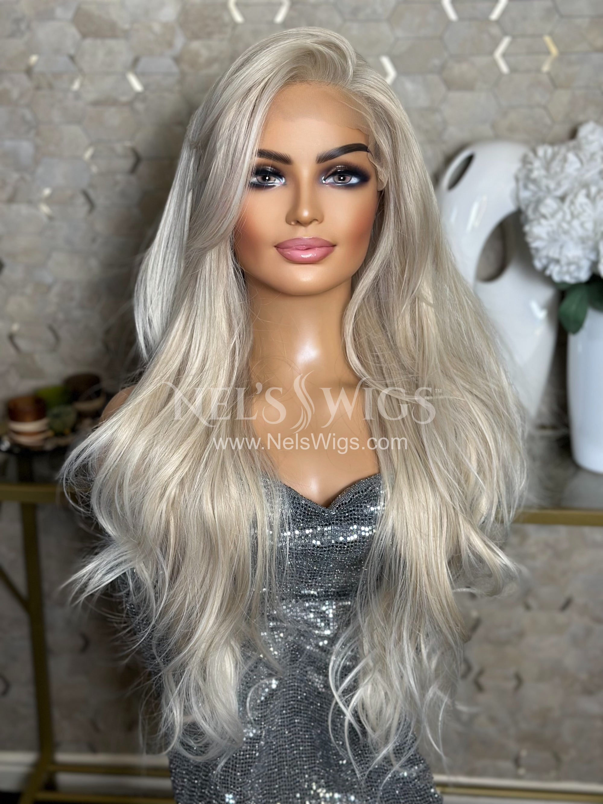 Natalie -  Platinum Blonde with Vanilla Hue