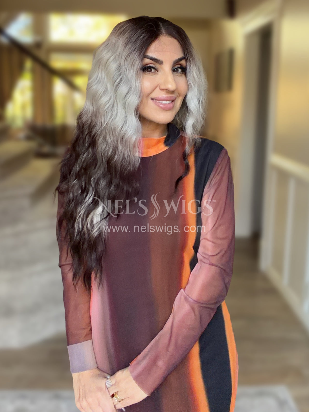 Ocean 12 - 26” - Silver &amp; Chocolate Brown Ombré