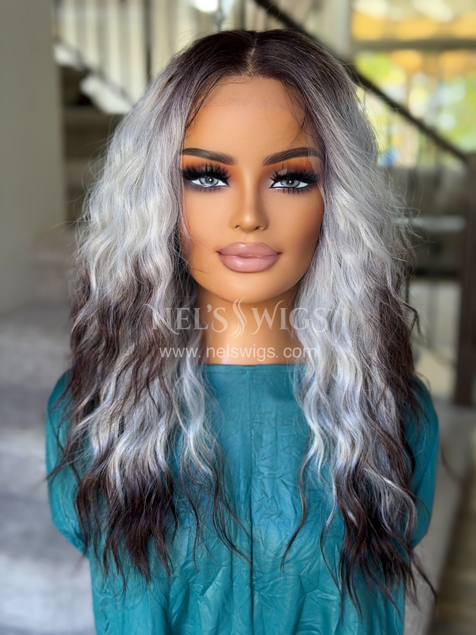Ocean 12 - 23” - Silver & Chocolate Brown Ombré