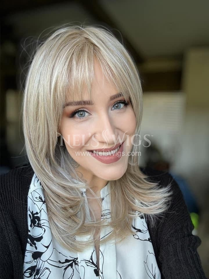 Amanda - Monofilament - Cream and Icy Blonde Mix