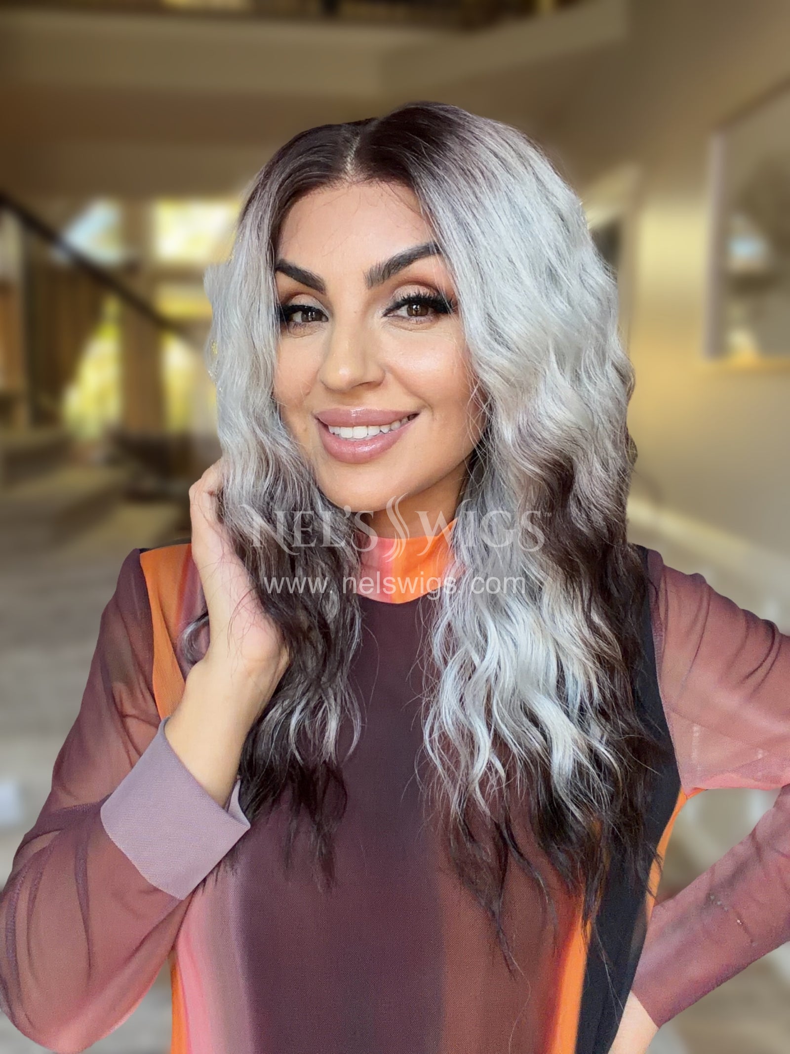 Ocean 12 - 23” - Silver & Chocolate Brown Ombré