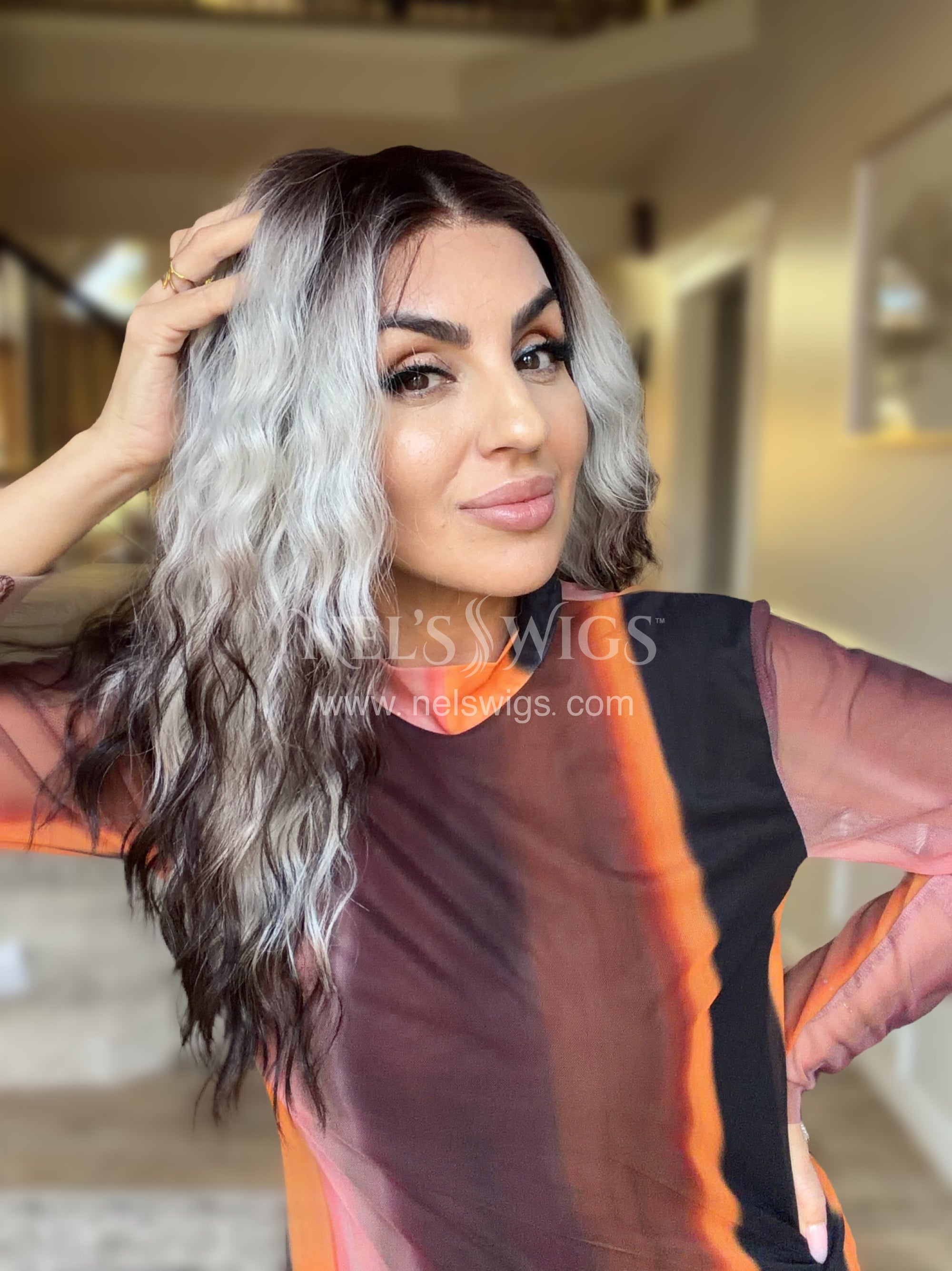 Ocean 12 - 23” - Silver & Chocolate Brown Ombré