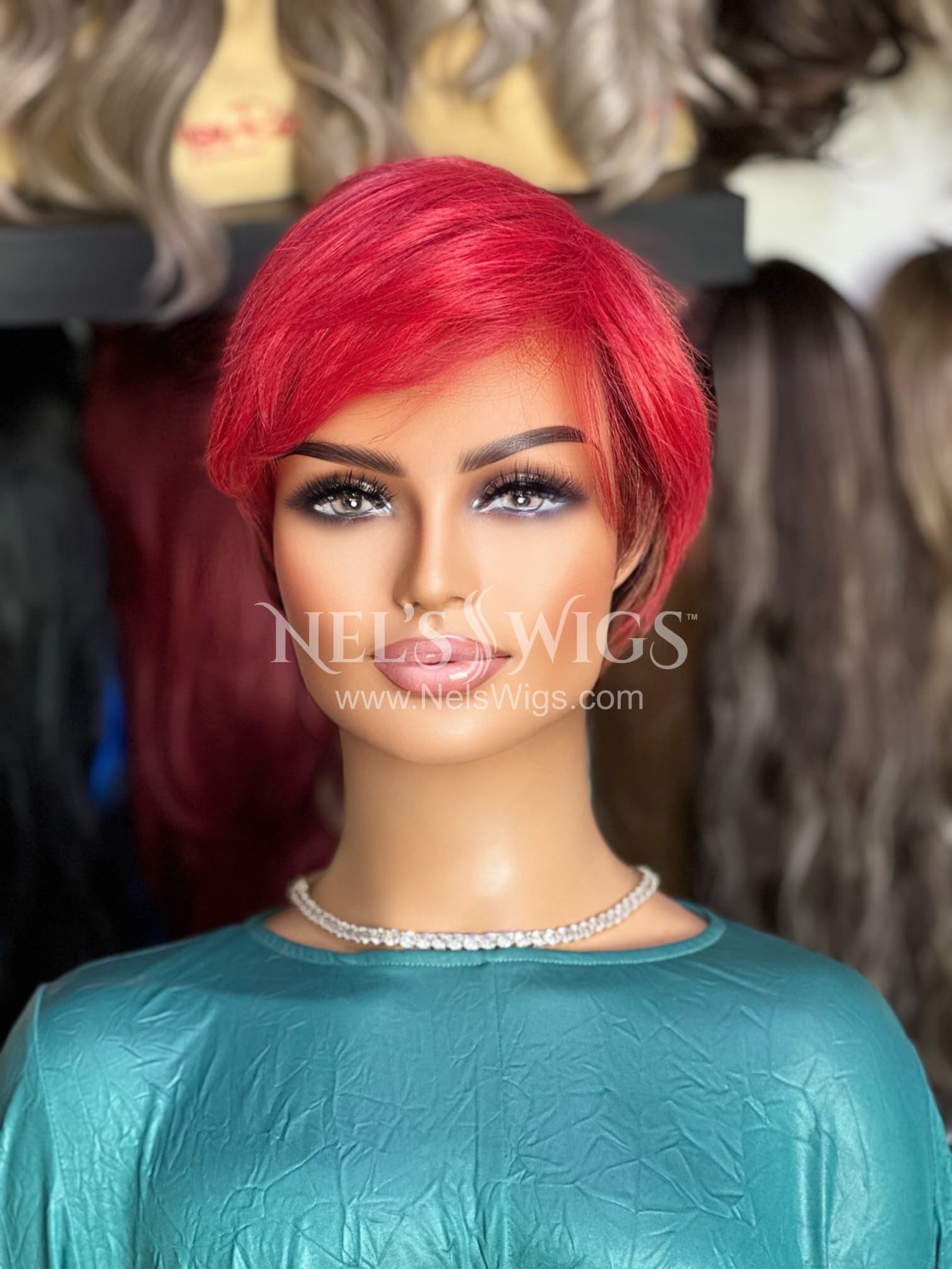 Short red clearance wigs for sale