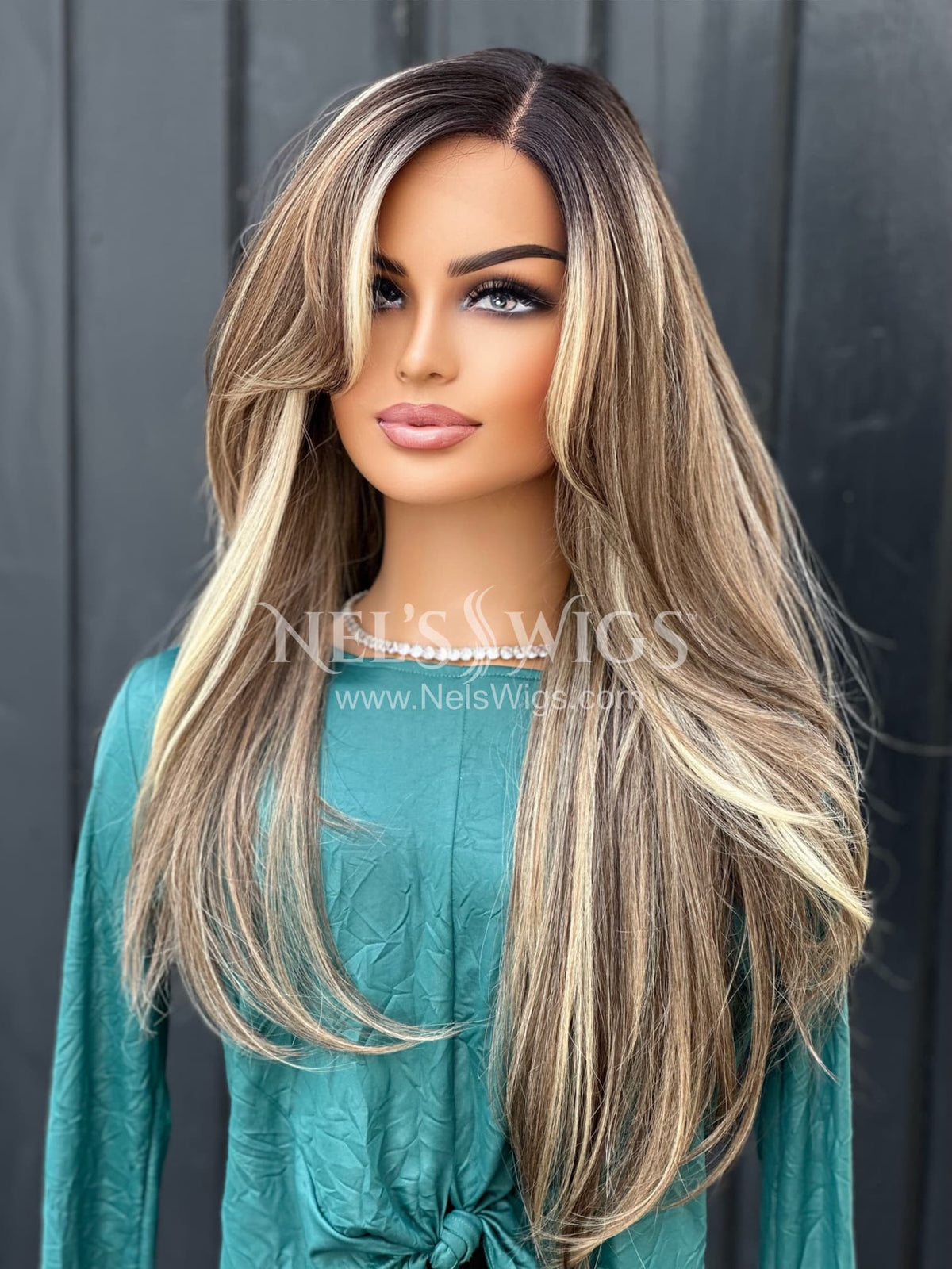 Madison - Warm Blonde and Light Brown Mix - Highlighted (Darker Roots)