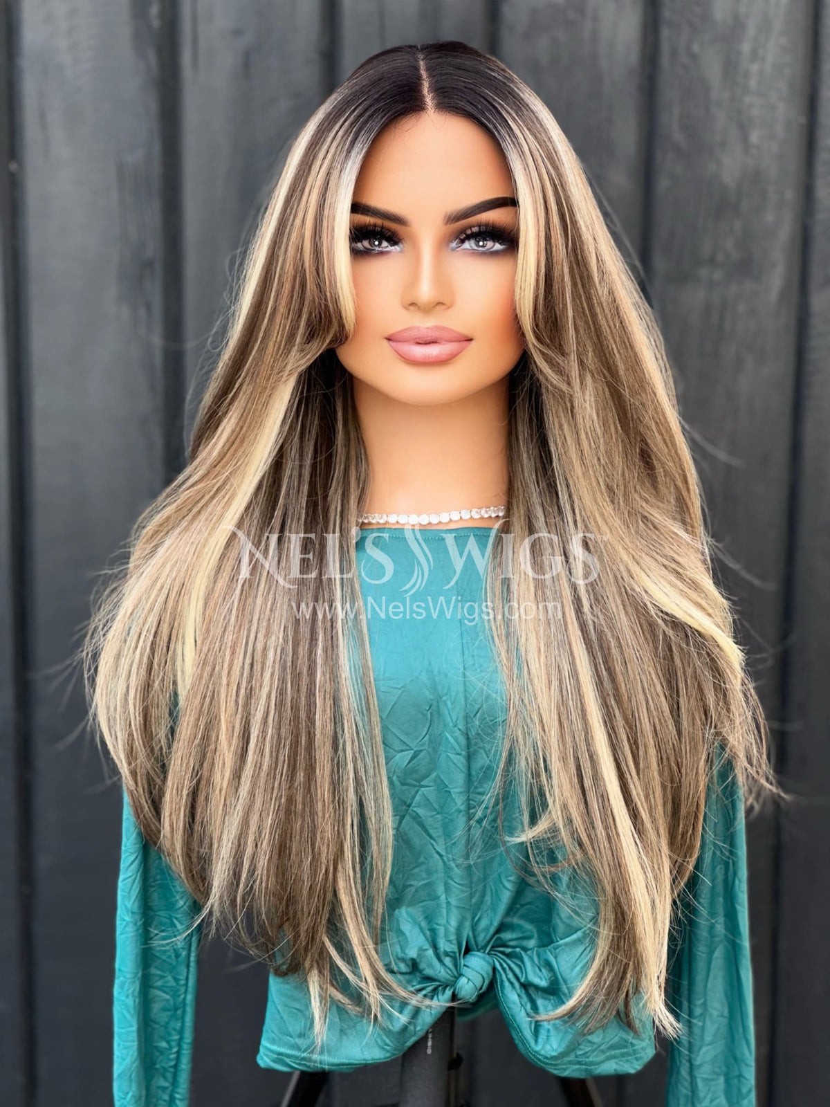 Madison - Warm Blonde and Light Brown Mix - Highlighted (Darker Roots)