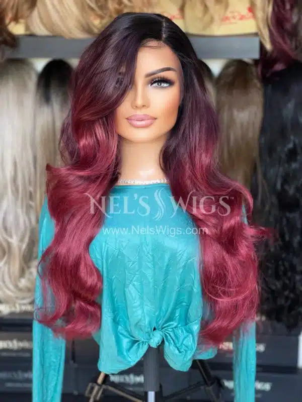 Nina – Soft Maroon Middle Part