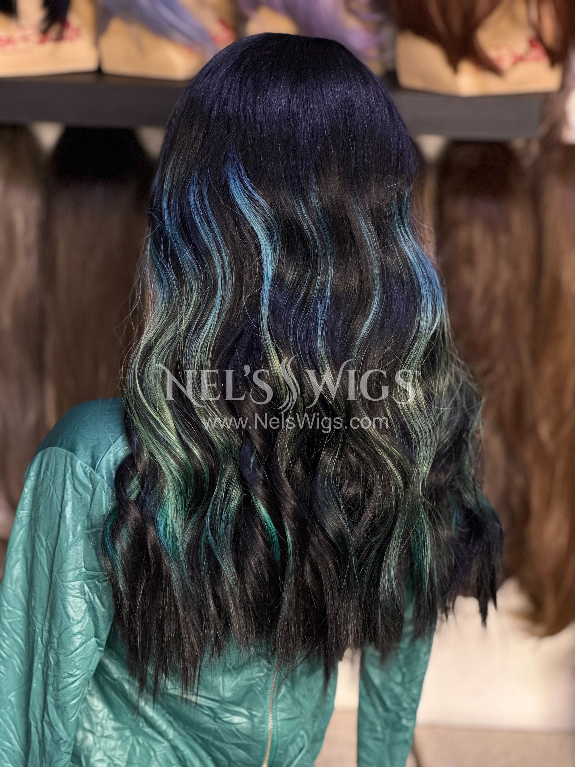 Lindsey - Green and Blue Highlights - FINAL SALE