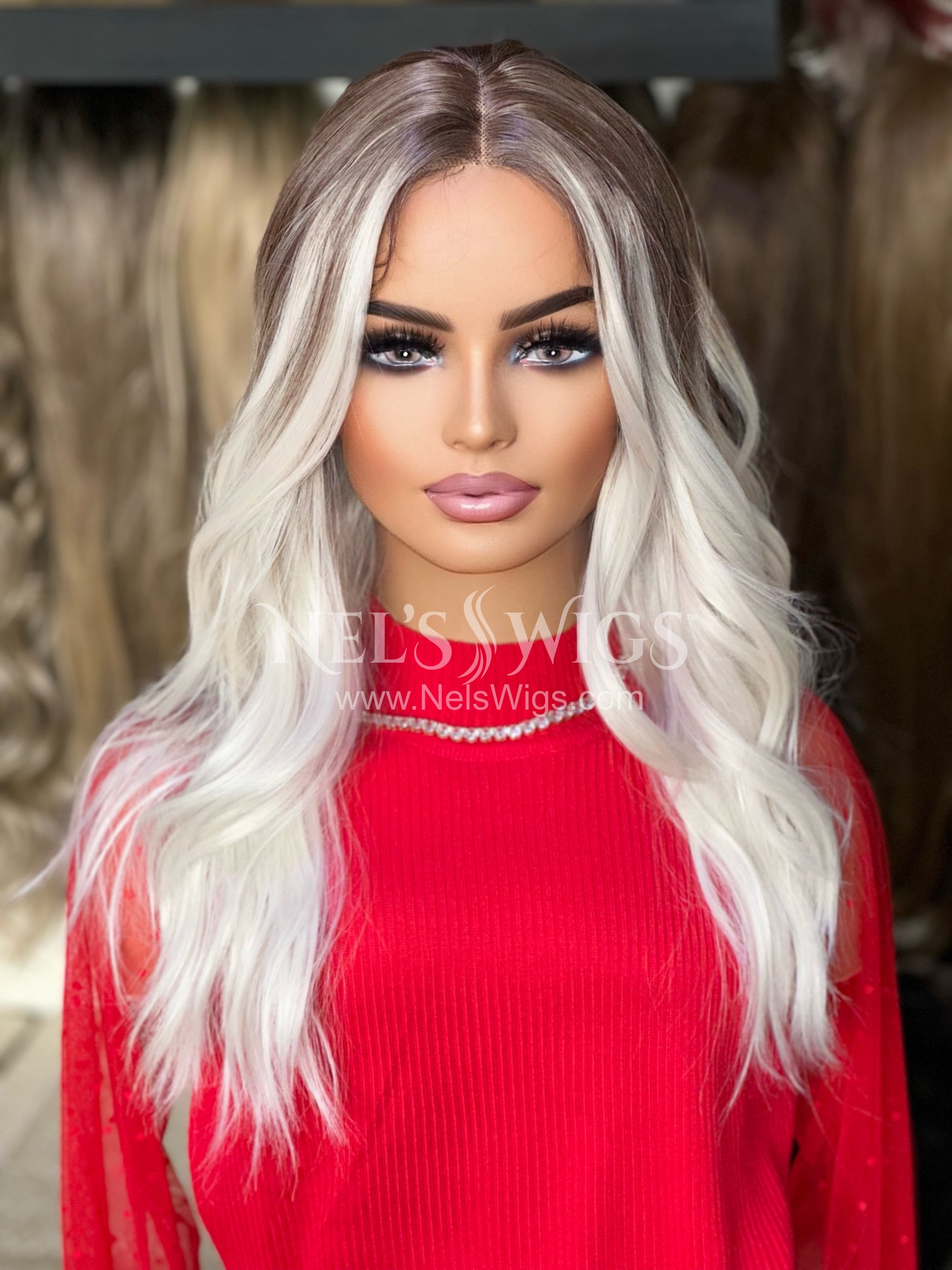 Reese Icy Blonde with Money Pieces Nel s Wigs