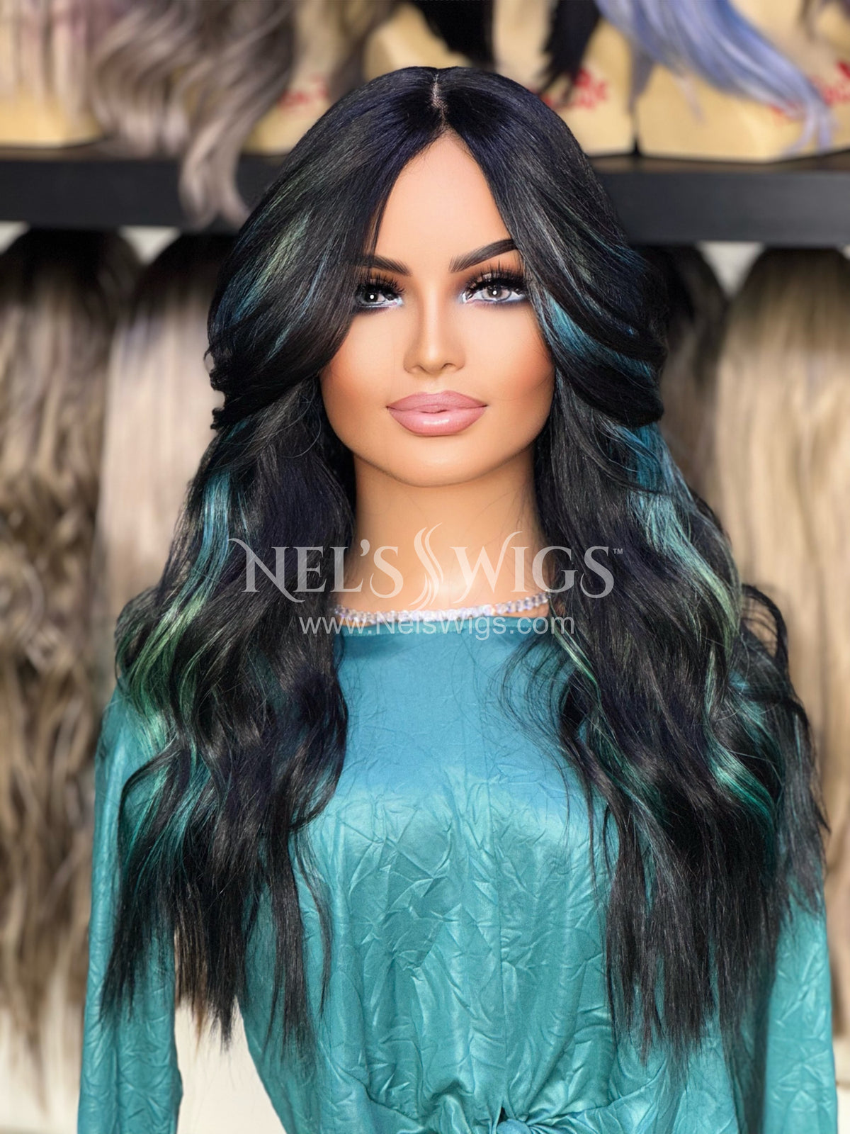 Lindsey - Green and Blue Highlights - FINAL SALE